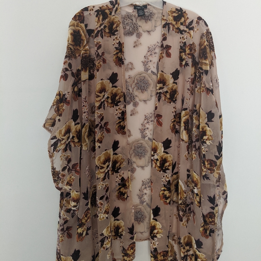 Sheer velvet kimono